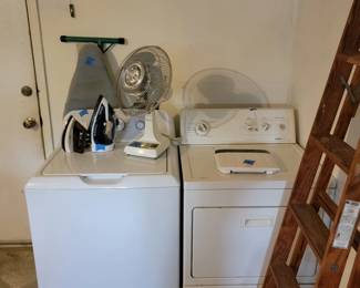 GE TopLoad Washer and FrontLoad Electric Dryer Laundry Set