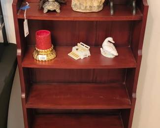 Vintage Mahogany Waterfall Bookcase with Drawer