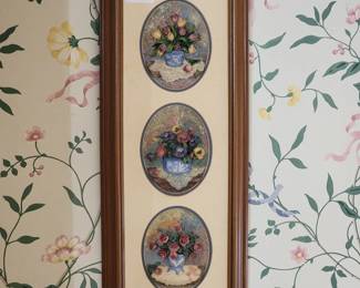 Vintage Floral D Decoupage Wall Art
