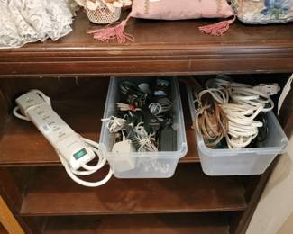 Assorted Household Power Cables and Surge Protector Lot