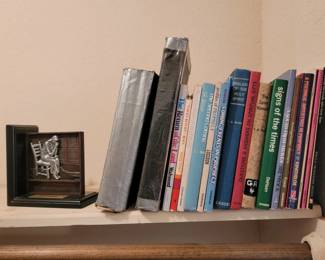 Collection of Christian Theological Books and Bookend