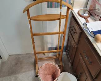Vintage Italian MidCentury Modern Wooden Valet Stand