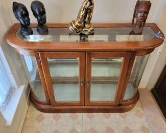 Pulaski Furniture Illuminated BowFront Curio Console Cabinet