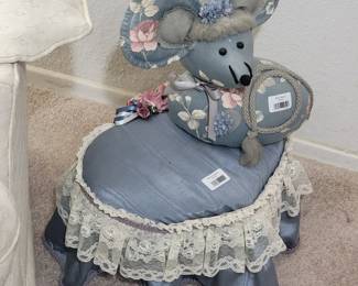 VictorianStyle Fabric Mouse Footstool