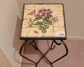 Decorative Floral TileTop Accent Table