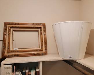 Vintage Decorative Picture Frame and Wastebasket