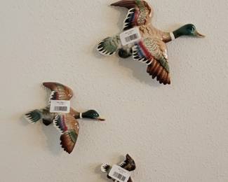Vintage Ceramic Mallard Duck Wall Plaques