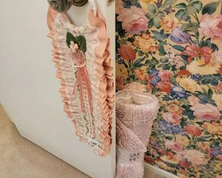 Shabby Chic Fabric Door Hanger and Plush Faux Fur Throw