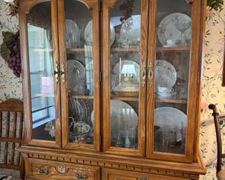 Traditional Oak China Cabinet