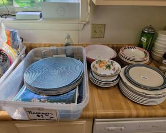 Assorted Kitchenware and Placemats