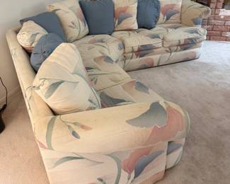 Floral Upholstered Sectional Sofa