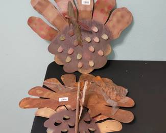 Set of Two Metal Turkey Yard Stakes