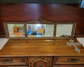French Provincial TriPanel Dresser Mirror