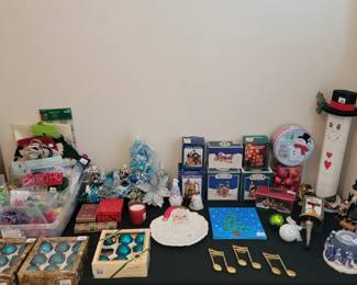 Assorted Christmas Decor and Holiday Collectibles Lot
