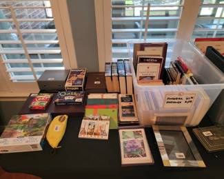 Assorted Estate Sale Books, Games, and Collectibles