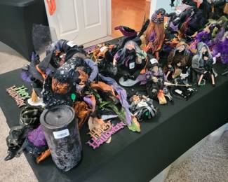 Collection of Vintage and Modern Halloween Witch Figurines