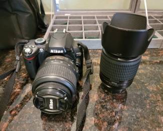 Nikon D DSLR Camera with mm and mm Lenses
