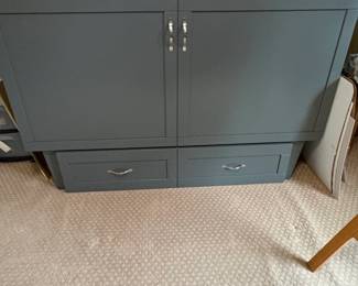 Queen Murphy Bed Chest with Drawer and USB Ports