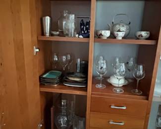MidCentury Modern Teak Bar Cabinet with Drawers