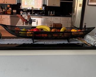 MidCentury Modern Style BoatShaped Wire Fruit Basket