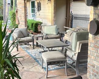 PEAK HOME FURNISHINGS Lamando Piece Aluminum Patio Outdoor Conversation Set