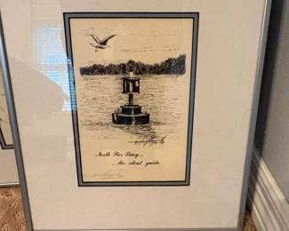 North Pier Buoy... the silent guide Print by G. Bruce