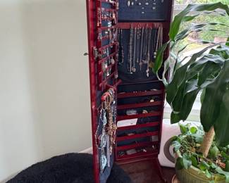 FullLength Cheval Jewelry Armoire Mirror with LED Lights
