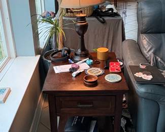 Leick Home Laurent One Drawer End Table with Shelf, Chocolate Cherry