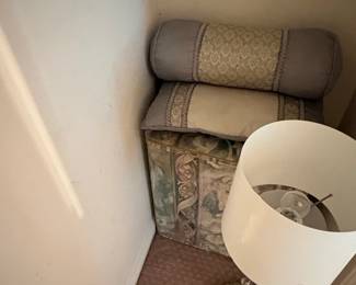Decorative Storage Trunk and Accent Pillows