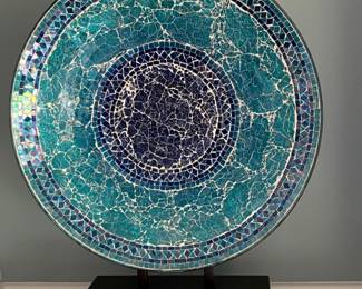 Blue Mosaic Glass Wall Art