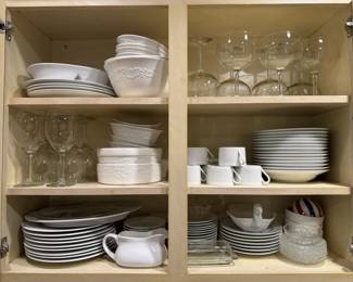 Large kitchen dishes lot.