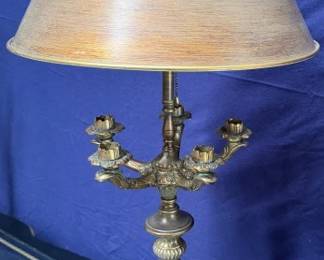 Brass table lamps.