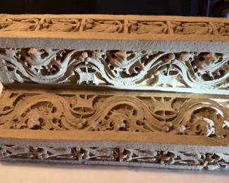 Antique architecture salvage. Stone trim from Woodbury county courthouse.
