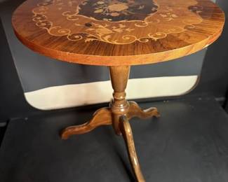 Vintage inlaid end table. Stunning.