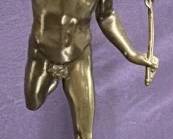 Vintage bronze Marathon on marble base sculpture. Large. 
