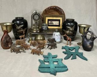 Asian Decor Featuring Schatz Clock And Brass