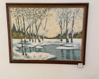 MCM original oil painting by Lee Reynolds