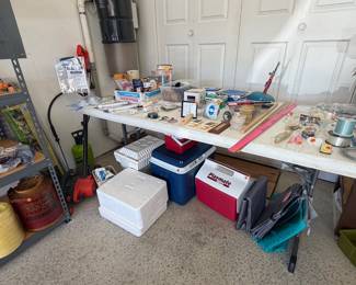 Coolers, lightbulbs, Black and Decker electric edger,