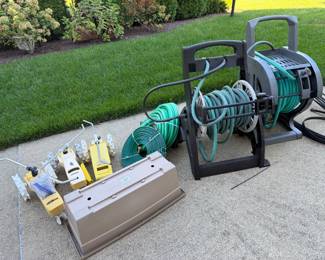 Hose reels, watering tractors, hoses