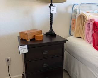 LANG nightstands, lamps