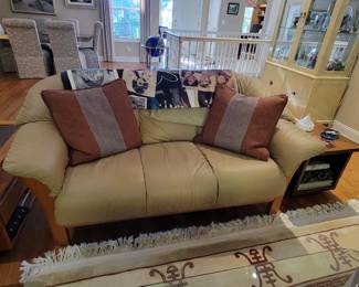 Leather loveseat
