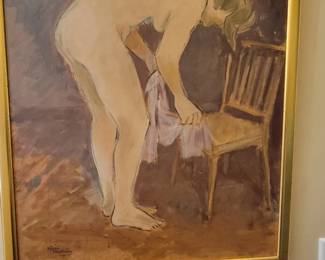 Signed nude painting