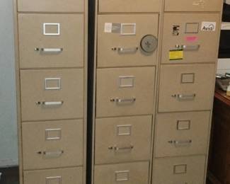Vintage Steel FourDrawer Filing Cabinets