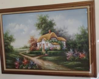 Marten Cottage Landscape Oil Painting