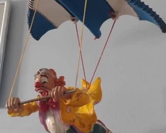 Vintage Parachute Clown Figurine