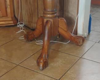 Antique Oak Table with Claw Feet