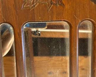 Dustys Bin Handmade Wooden Wall Mirror with Shelf and Floral Carving