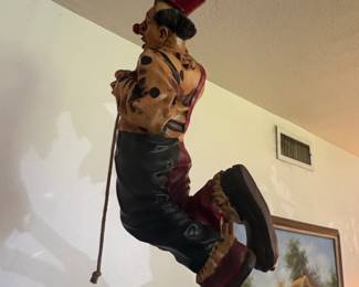 Vintage Parachuting Clown Figurine