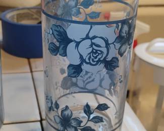 Corelle Blue Velvet Rose Highball Tumbler