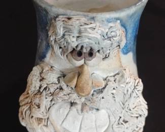 Vintage Noodle Hair Face Jug Mug